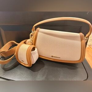 Lululemon Cream and Tan Crossbody Bag LIKE NEW!!